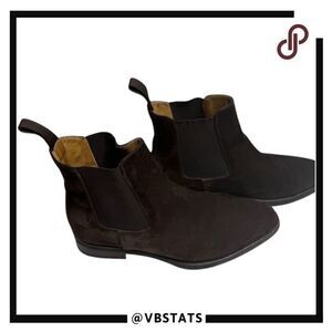 Jack Erwin Women's Suede Pull-On Chelsea Ankle Boots Shoes Mocha Brown Size 8